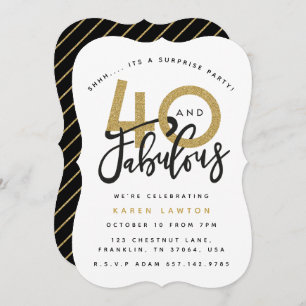 40 e fabuloso convite de aniversário surpresa