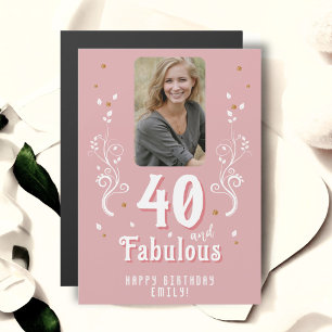 40 e Fabuloso Folhagem Rosa Foto 40º Aniversário