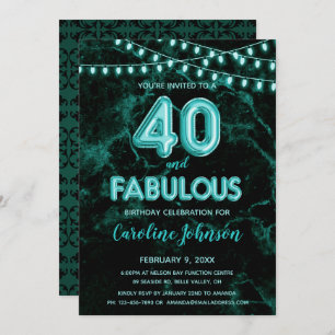 40 & Fabuloso Convites de Aniversário para o Balão