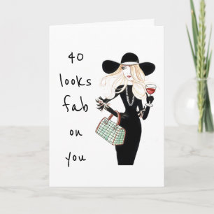 **40 & VOCÊ É FABULOSO** SEMPRE! CARTÃO DE ANIVERS