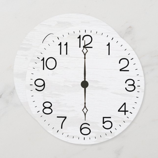 40th Birthday Party Clock On Whitewashed Wood (Frente/Verso)