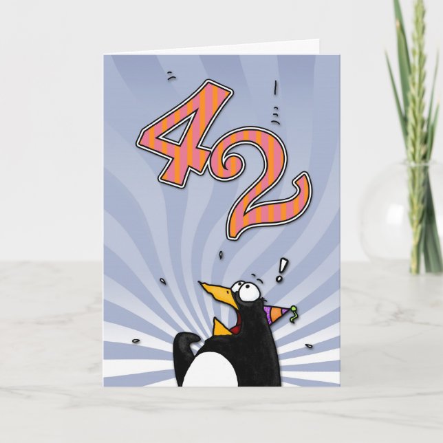 42º Aniversário - Cartão Surpresa Pinguim (Frente)