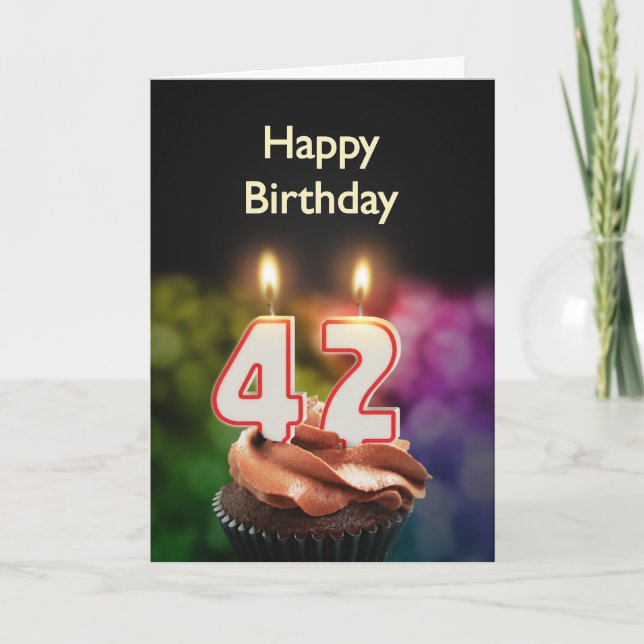 42º Cartão de aniversário com Velas (Frente)