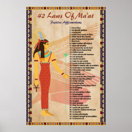 42 Leis Do Mãe'at - Positive Afirmations Poster