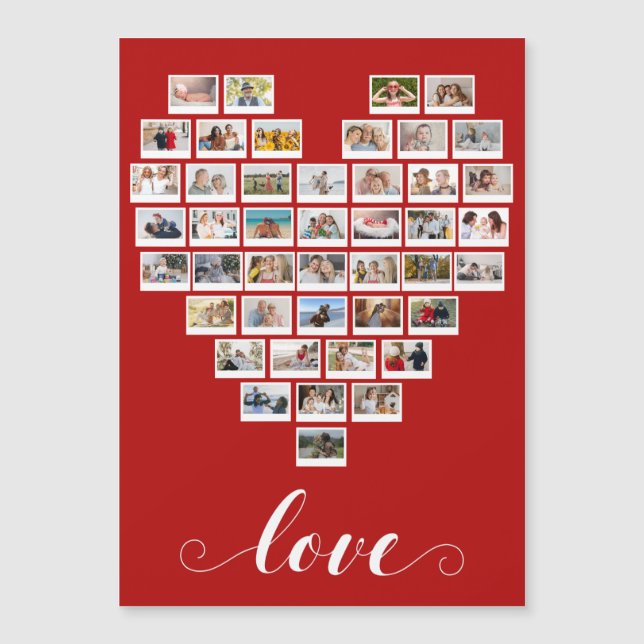 44 Photo Collage Camera Film Heart Magnetic Card (Frente)