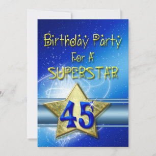 45º Convite de aniversário para uma Superstar.