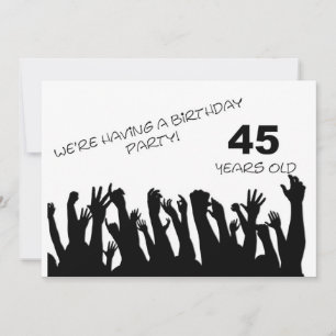 45º convite de festas com multidões de aplausos