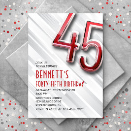 45.º Convite de Aniversário para Adultos Modernos