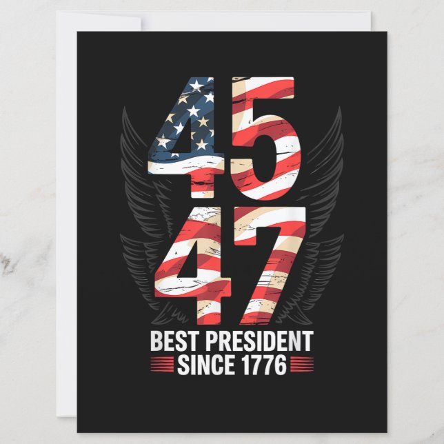 45 47 Melhor Presidente Desde 1776 Patriótico (Frente)