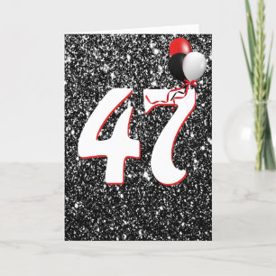 47.º Balões de Aniversário no Cartão Brilhante
