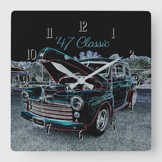 '47 Relógio de Parede Clássico Automobile Square (Frente)