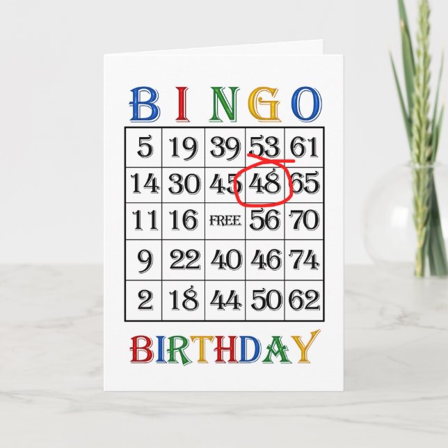 48.o Cartão Bingo de aniversário (Frente)