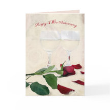 49º Rosa de aniversário de casamento e cartão de v