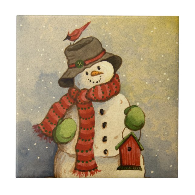4905 Snowman e Birdhouse Natal (Frente)