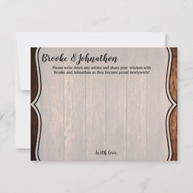 4.25x5.5 Cartão de aconselhamento Barn Wood Countr (Frente)