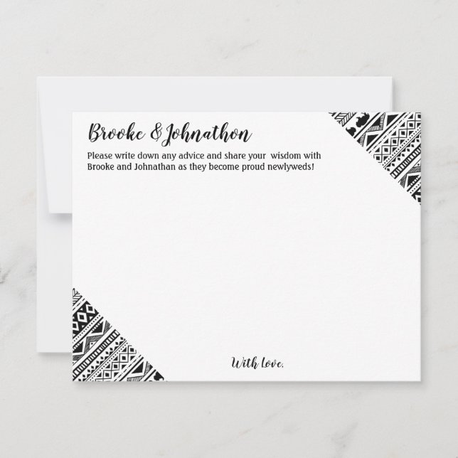 4.25x5.5 Cartão de Aviso Boho Buffalo Padrão Triba (Frente)