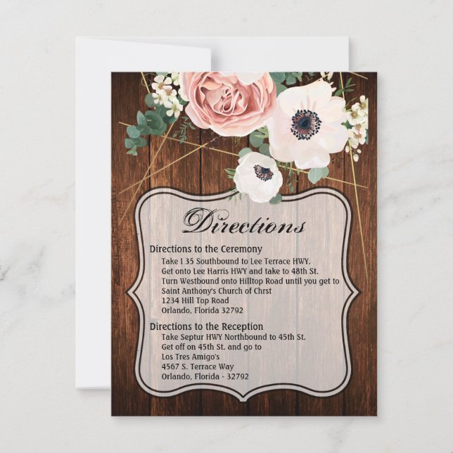 4.25x5.5 Cartão de Direção Geométrico Country Barn (Frente)