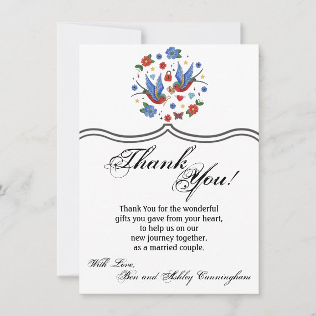 4,5x6,25 Tatuagem Tradicional De Aves De Cartões d (Frente)