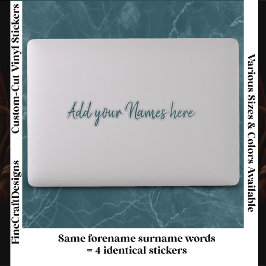 4 Adesivos de Laptop com Nome Personalizado Modern