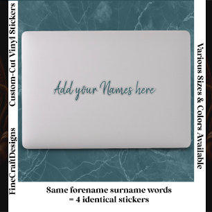 4 Adesivos de Laptop com Nome Personalizado Modern