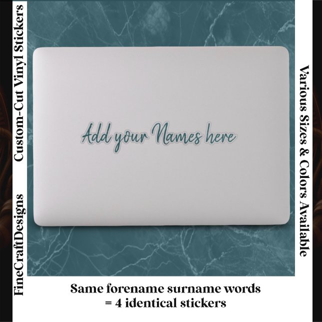 4 Adesivos de Laptop com Nome Personalizado Modern (Criador carregado)