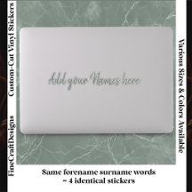 4 Adesivos de Laptop com Nome Personalizado Modern