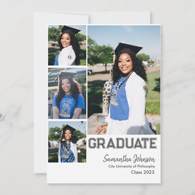4 Anúncio de Formatura de Estudante com Colagem de (Frente)