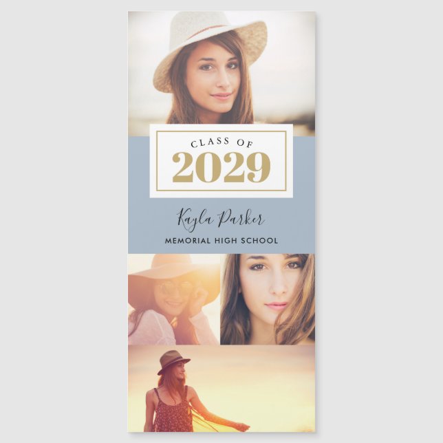 4 Cartões para Anúncio de Graduação Magnética de F (Frente)