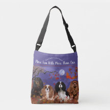 4 Cavalier King Charles com Folhas Tote Bag