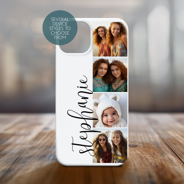 4 Colagem de Fotos - Faixa de Filme com Fonte Manu (Personalized Phone Cover with Photos)