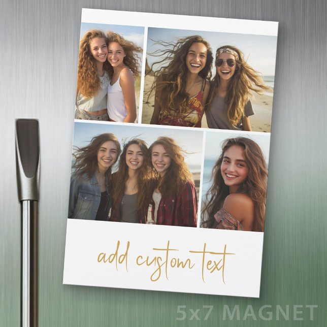 4 Colagem de Fotos - Ímã de Roteiro Moderno (Photo Magnet - 5x7 size)