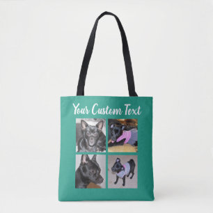 4 Colagem de Fotos  Saco de Tote Verde