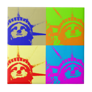 4 Color Pop Art Lady Liberty