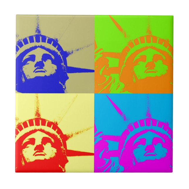 4 Color Pop Art Lady Liberty (Frente)