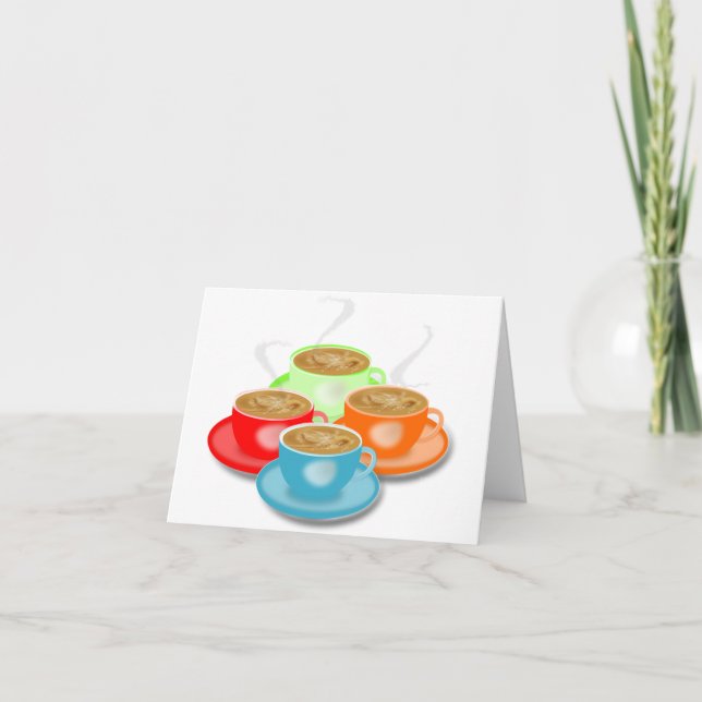 4 Copos de Cartões de Nota de Café (Frente)