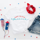 4 de julho América Deus abençoe - Camiseta Patriót<br><div class="desc">Se você ama esta design,  venha ver nossa coleção All American! Estamos sempre a adicionar novas designs diariamente!</div>