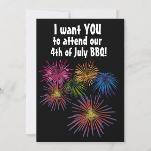 4 DE JULHO CHURRASCO FIREWORKS PARTES CONVITES PER