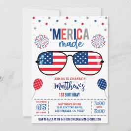 4 De Julho Convite De Aniversário, Editável 'Meric