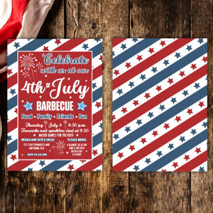 4 de julho Convite de festas, Churrasco Patriótico