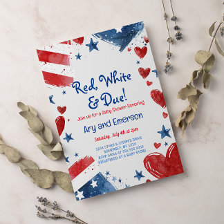 4 de julho Convite para Chás de fraldas 4 de julho