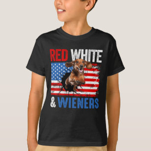 4 De Julho Dachshund Camiseta de cão Vermelho Bran