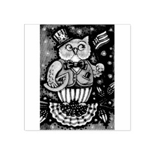 4 DE JULHO DE HOOT OWL, CARIMBO DE BORRACHA