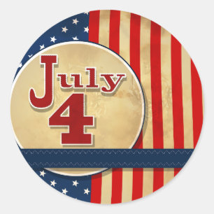 4 de julho etiquetas da bandeira americana