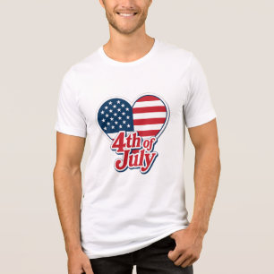 4 de julho Heart American Flag Patriotic Design