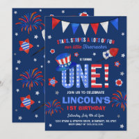 4 de julho quarto do convite do aniversário do