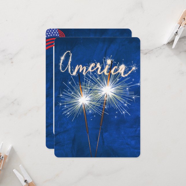 4 de julho reacionador do partido no convite azul (Frente/Verso In Situ)