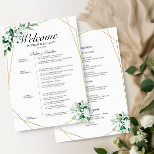 4 Dias Itinerário de Casamento Geometria Verde
