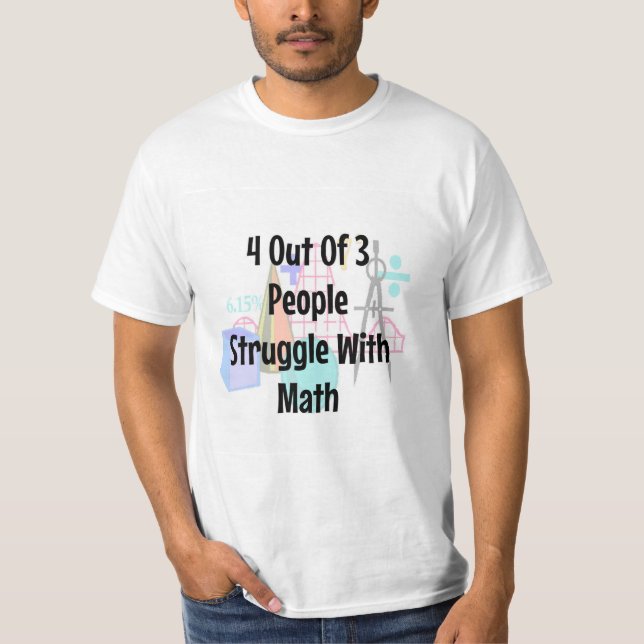 4 em 3 Pessoas de combate com matemática, camisa e (Frente)