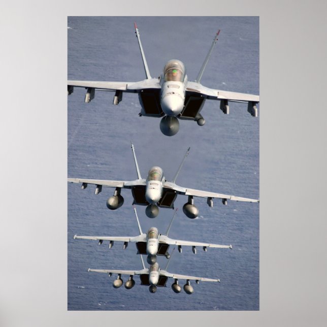 4 FA- 18 Super Hornets Impressão (Frente)