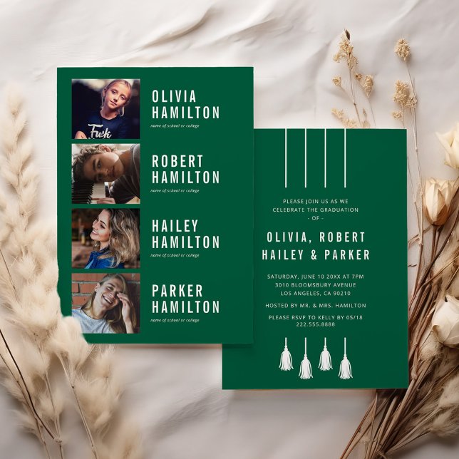 4 Formandos Convite conjunto para Festas de format (Criador carregado)